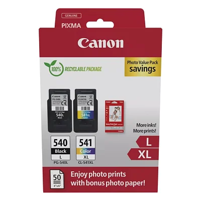 Картридж Canon PG-540 Multipack PG-540L/CL541XL BK, Color +Glossy Photo Paper (5224B012)