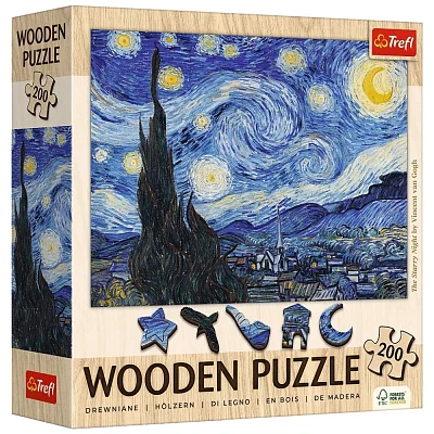 Пазл Trefl Wooden Зоряна ніч 200 елементів (5900511202489)