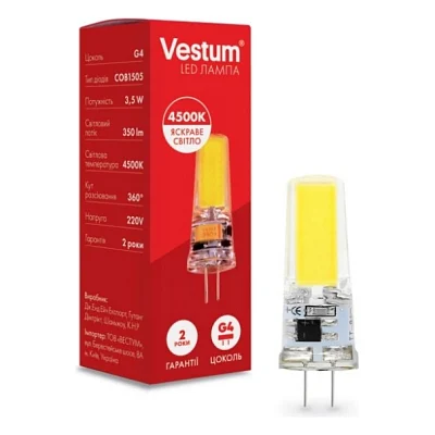 Лампочка Vestum LED COB G4 3,5W 4500K 220V (1-VS-8102)