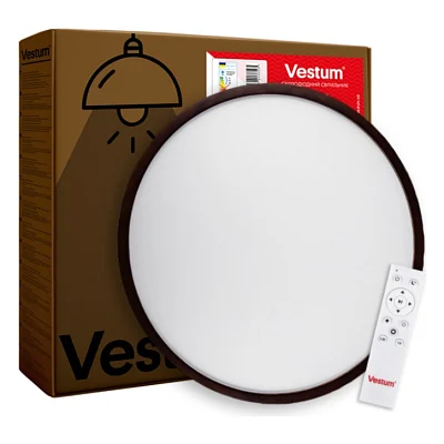 Світильник Vestum WOOD матовий 60W 375*60мм 3000К-6500К з ДК горіх (VS-91046)
