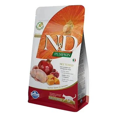 Сухий корм для кішок Farmina N&D Grain Free PUMPKIN QUAIL & POMEGRANATE NEUTERED ADULT 1.5 кг (168808)