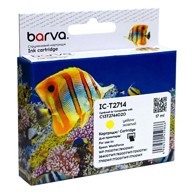 Картридж Barva Epson T2714 27XL (C13T27144020) 1100 c, Yellow (IC-T2714)