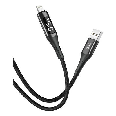 Кабель XO USB to Lightning 1.0m 2.4A LED Black (NB162-L-1-BK)