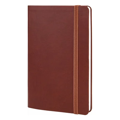 Книга записна Optima А5 VIVELLA, м’яка обкладинка, гумка, білий блок лінія, коричневий (O27104-07)