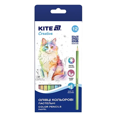 Олівці кольорові Kite Creative Pastel 12 кольорів (K-451)
