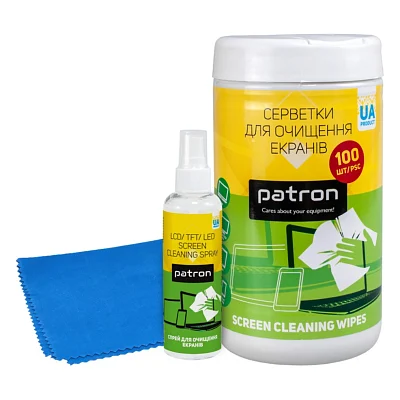Універсальний чистячий набір Patron Screen spray 100ml F3-008 +wipesF3-027+microfi (CS-PN-BUNDL-13)