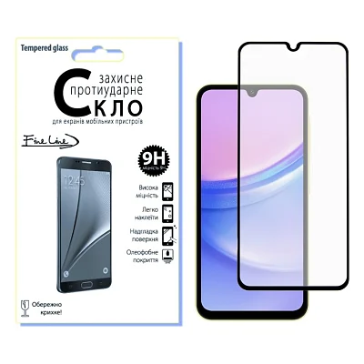Скло захисне Fine Line Samsung Galaxy A15 Black (FL-TGFG-335)