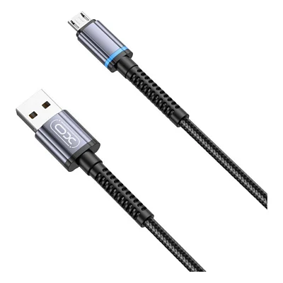 Дата кабель USB 2.0 AM to Micro 5P 1.0m 2.4A black XO (NB215-M-BK)
