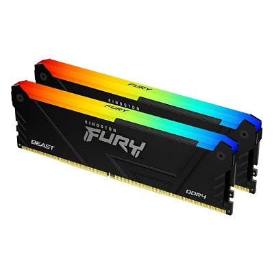 Модуль пам'яті для комп'ютера DDR4 16GB (2x8GB) 3200 MHz Beast Black Kingston Fury (ex.HyperX) (KF432C16BB2AK2/16WP)