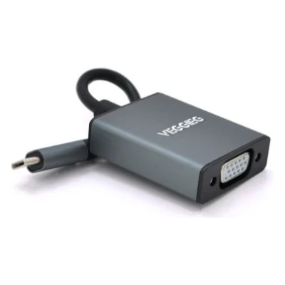 Перехідник USB-C M to VGA F 0.1m black VEGGIEG (TV-S/B/19906)