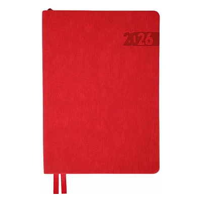 Тижневик Leo planner А5 датований 2026 "Boss", м'який, червоний, 368 сторінок (252636)
