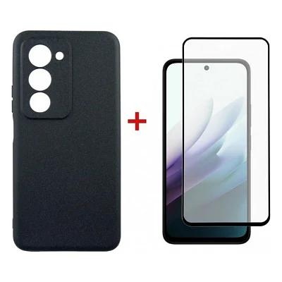 Чохол до мобільного телефона Dengos Carbon Kit for Xiaomi Redmi 15 4G case + glass Black (DG-KM-163)