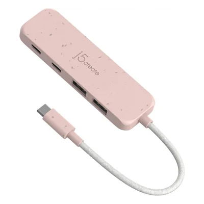 Концентратор J5create USB-C to 2xUSB-A + 2xUSB-C 3.2 10Gbps rose (JCH342ER-N)