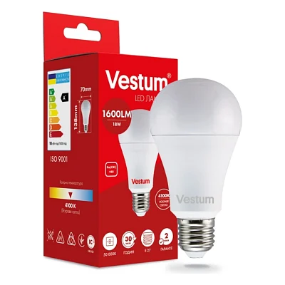 Лампочка Vestum A70 18W 4100K 220V E27 (1-VS-1111)