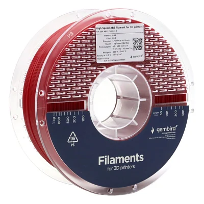 Пластик для 3D-принтера Gembird ABS High Speed, 1.75 мм, 1kg, red (3DP-ABS1.75HY-01-R)