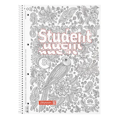 Книга записна Brunnen Коледж-блок А4 Premium Zenart bird, лінія 80 аркушів (10 67 427)