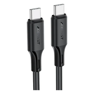 Дата кабель USB-C to USB-C 1.2m 3A 60W silicone black Acefast (6974316284161)