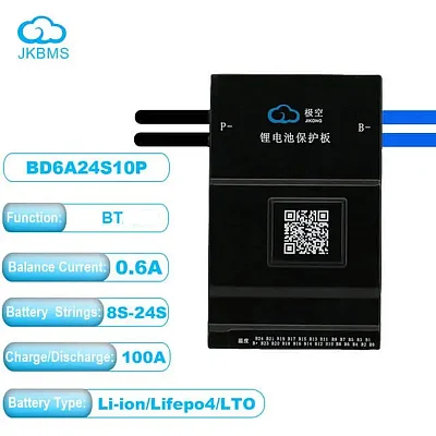 BMS контролер CAN Li-Ion / LiFePo4 / LTO 7S-24S, 100A (JK-BD6A24S10P)