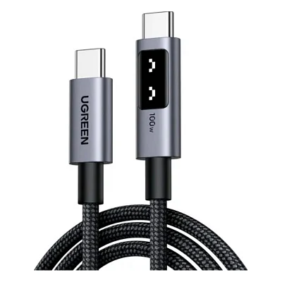 Дата кабель USB-C to USB-C 1.0m PD 100W L509 black Ugreen (35501)