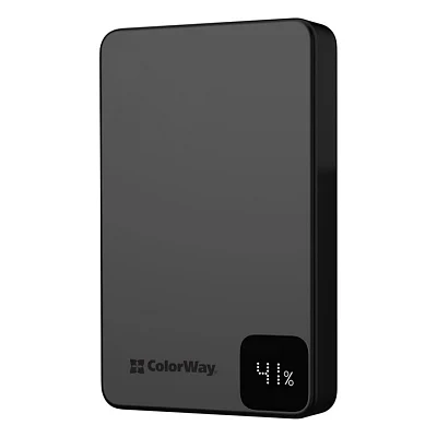 Батарея універсальна ColorWay 10 000 mAh PD/22.5W, 15W MagSafe Black (CW-PB100LPA1BK-WPDD)