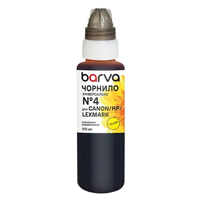 Чорнило Barva Canon/HP/Lexmark 4 100 мл, unsversal, yellow (CU4-474e)
