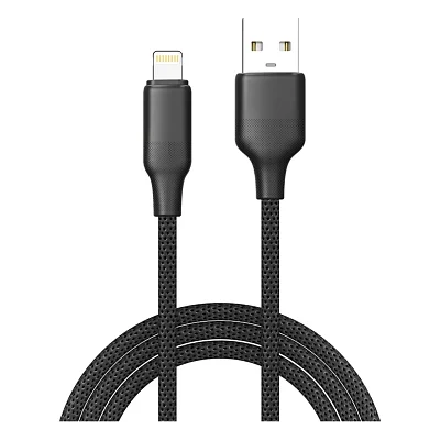 Дата кабель USB 2.0 AM to Lightning 1.0m 3A TPE embossed black ColorWay (CW-CBUL101-BK)