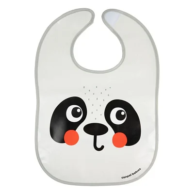 Нагрудничок Canpol babies Hello Little - панда, пластмасовий з кишенькою (9/232_whi)