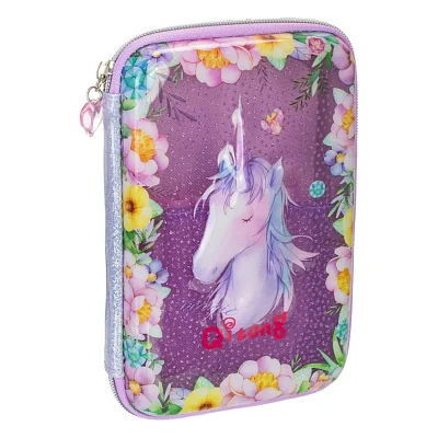 Пенал Cool For School з віконцем 1 відділення з органайзером фіолетовий (QT-5750-Purple)