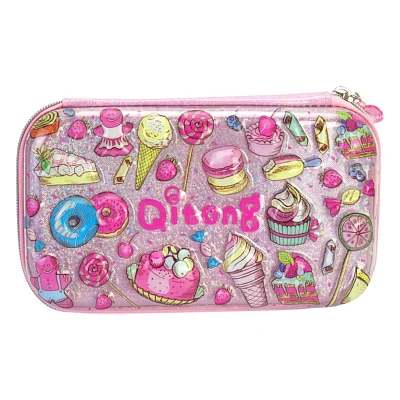 Пенал Cool For School з тисненням 1 відділення Рожевий (QT-5781-Pink)