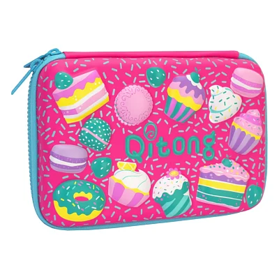Пенал Cool For School з тисненням 1 відділення Фуксія (QT-3993-Rosered)