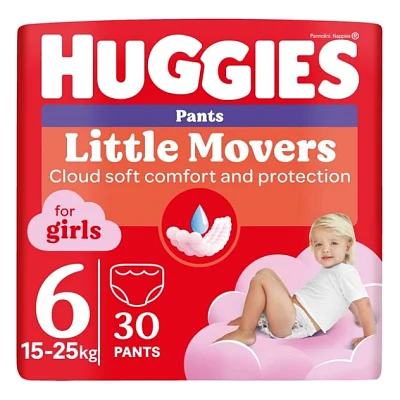 Підгузки Huggies Little Movers/Pants 6 (15-25 кг) Jumbo для дівчаток 30 шт (5029053564296)