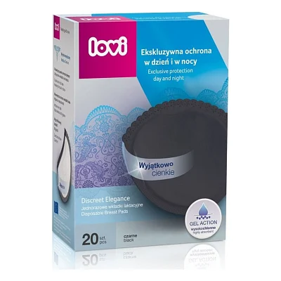 Вкладиш для бюстгальтера Lovi Discreet Elegance лактаційні прокладки 20 шт. чорні (19/611)