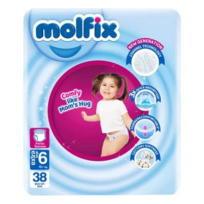 Підгузки Molfix Трусики 6 Extra Large 15+ кг 38 шт (8690536842735)