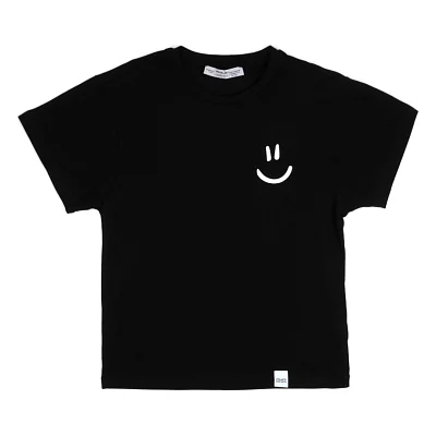 Футболка дитяча A-Yugi зі смайлом (7303-140G-black)