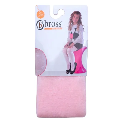 Колготки дитячі Bross з квіточками (7593-134G-pink)