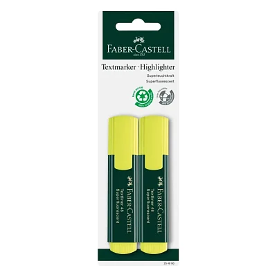 Маркер Faber-Castell текстовий Textliner 48 Superfluorescent, колір жовтий 2 шт в блістері (33021)