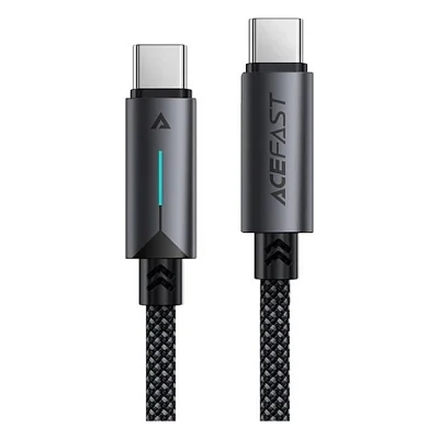 Дата кабель USB-C to USB-C 1.2m 60W nylon black Acefast (6974316284475)