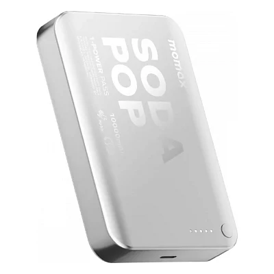 Батарея універсальна Momax 1-Power Pass Magnetic Wireless 20W 10000mAh Silver (IP166S)