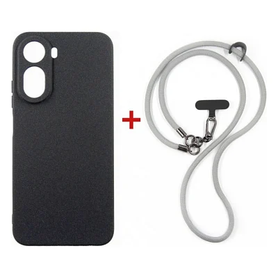 Чохол до мобільного телефона Dengos Case + Cross-body Strap Xiaomi Redmi A7 Pro Black+Grey (DG-KM-CCRB-51)