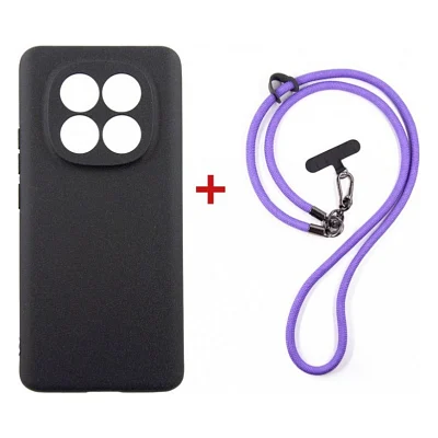 Чохол до мобільного телефона Dengos Case + Cross-body Strap Xiaomi Redmi Note 15 Black+Purple (DG-KM-CCRB-34)
