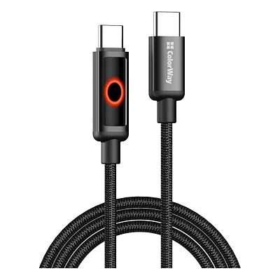 Дата кабель USB-C to USB-C 1.0m 3A PD60W black ColorWay (CW-CBPDCC103-BK)