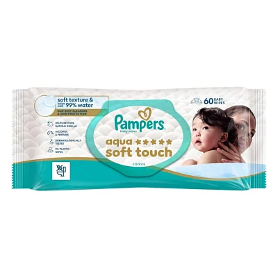 Дитячі вологі серветки Pampers Гармонія аква 60 шт (8006530140171)