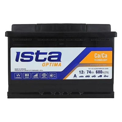 Акумулятор автомобільний ISTA Optima 74Ah 680A R+ (L3)