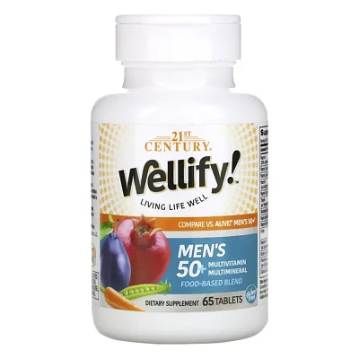 Мультивітамін 21st Century Мультивітаміни для Чоловіків 50+, Wellify, Men's 50+ Multivitamin Multimin (CEN-22452)