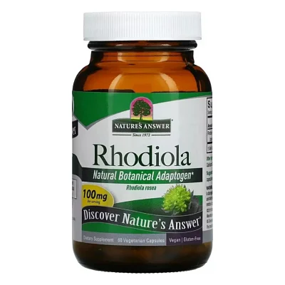 Трави Nature's Answer Родіола, 100 мг, Rhodiola, 60 вегетаріанських капсул (NTA-16426)