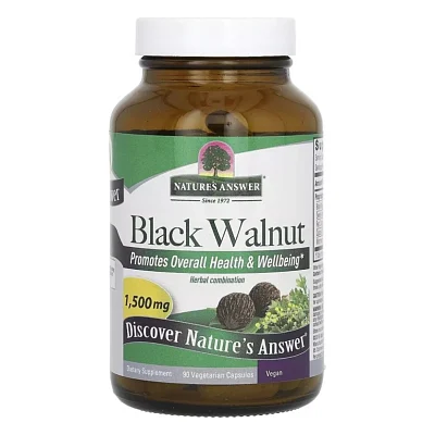 Трави Nature's Answer Чорний горіх, 1500 мг, Black Walnut, 90 вегетаріанських капсул (NTA-16017)