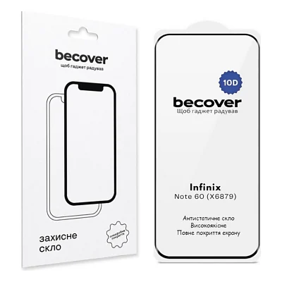 Скло захисне BeCover 10D Infinix Note 60 (X6879) Black (716095)