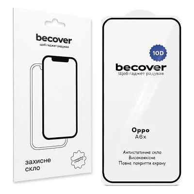 Скло захисне BeCover 10D Oppo A6x Black (716109)