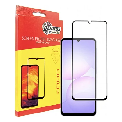 Скло захисне Dengos Full Glue Samsung Galaxy A08 Black (TGFG-455)