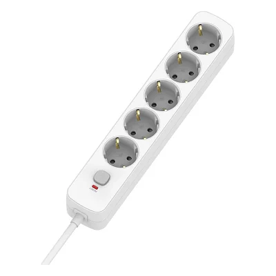 Мережевий фільтр живлення ColorWay CW-PSEA1655W 5 розеток, 5m White (CW-PSEA1655W)